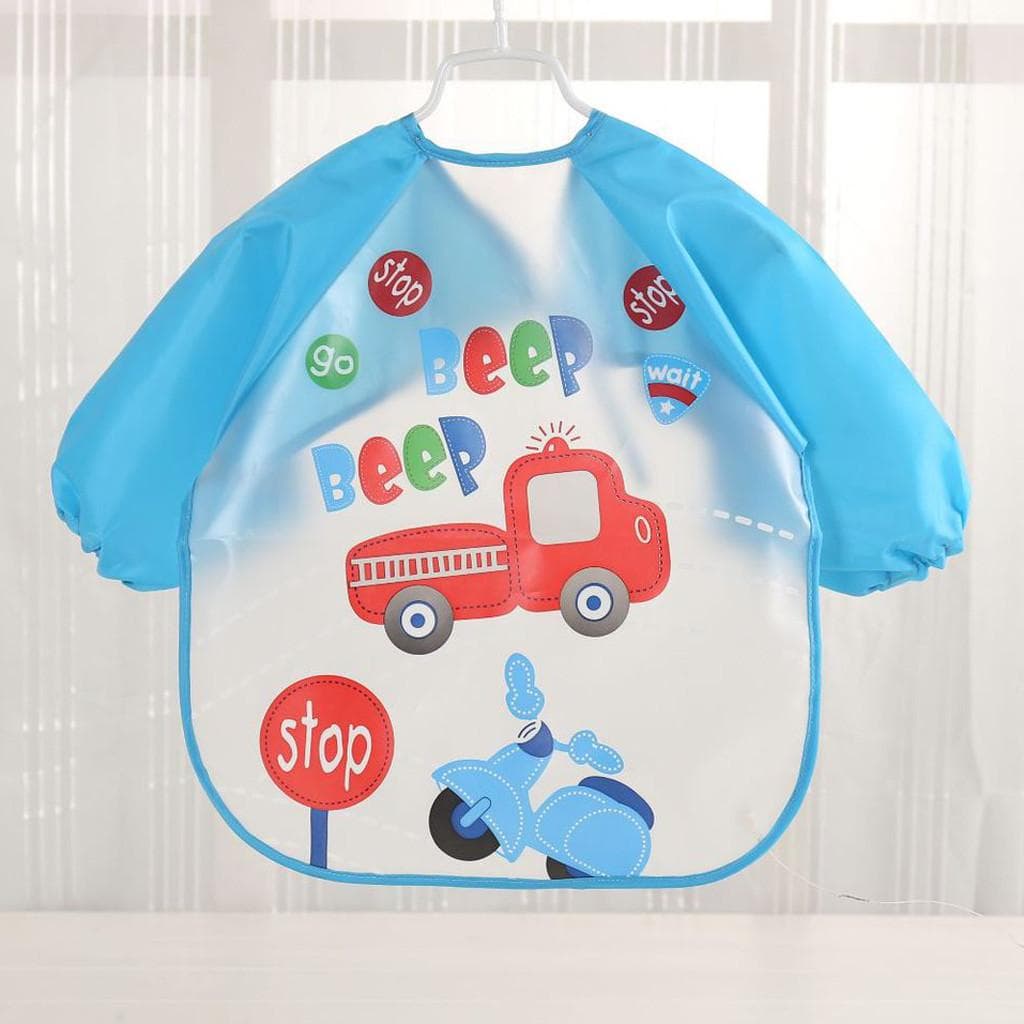 Baby Toddler Boy Girl Long Sleeve Letter Waterproof Feeding Art Apron Bib Smock H