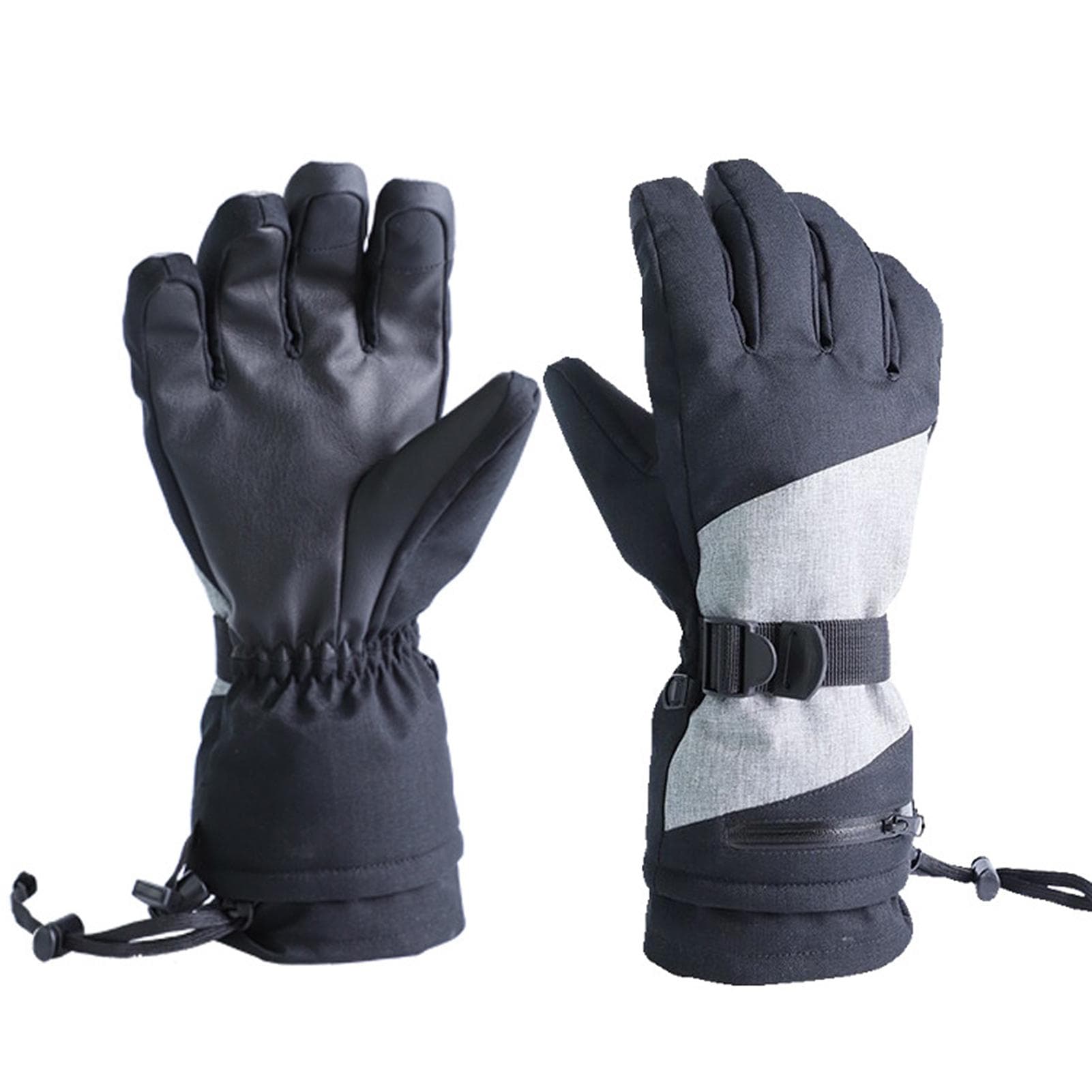 Ski Gloves Snow Gloves Mens Womens Waterproof & Windproof Touchscreen Gloves for Cycling M black