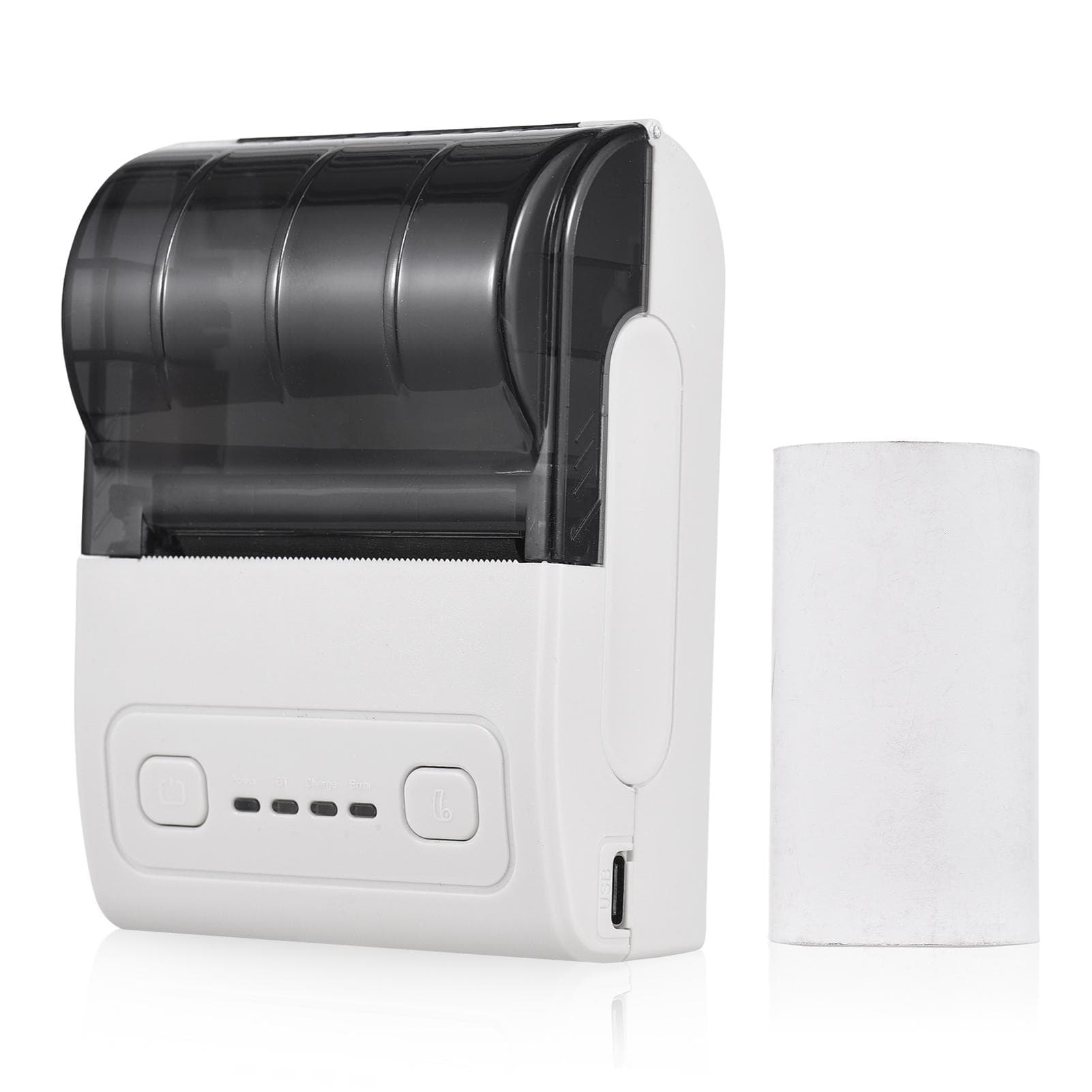 Bisofice Portable Mini Thermal Printer 2 inch Wireless USB Receipt Bill Ticket Printer with 57mm white
