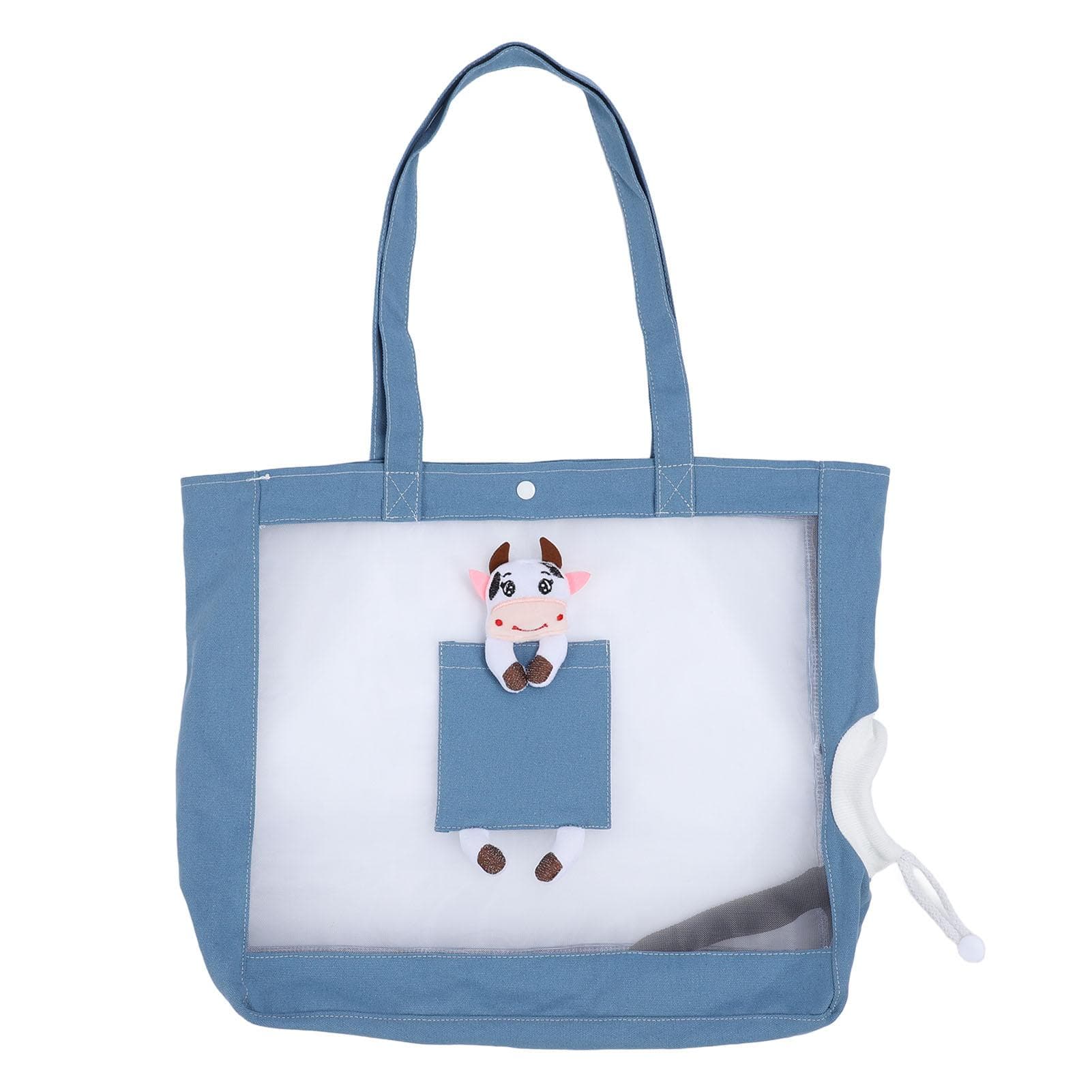Cat Carrier Handbag Breathable Mesh Canvas Sturdy Soft Comfortable Traveling Pet Bag Purse for blue