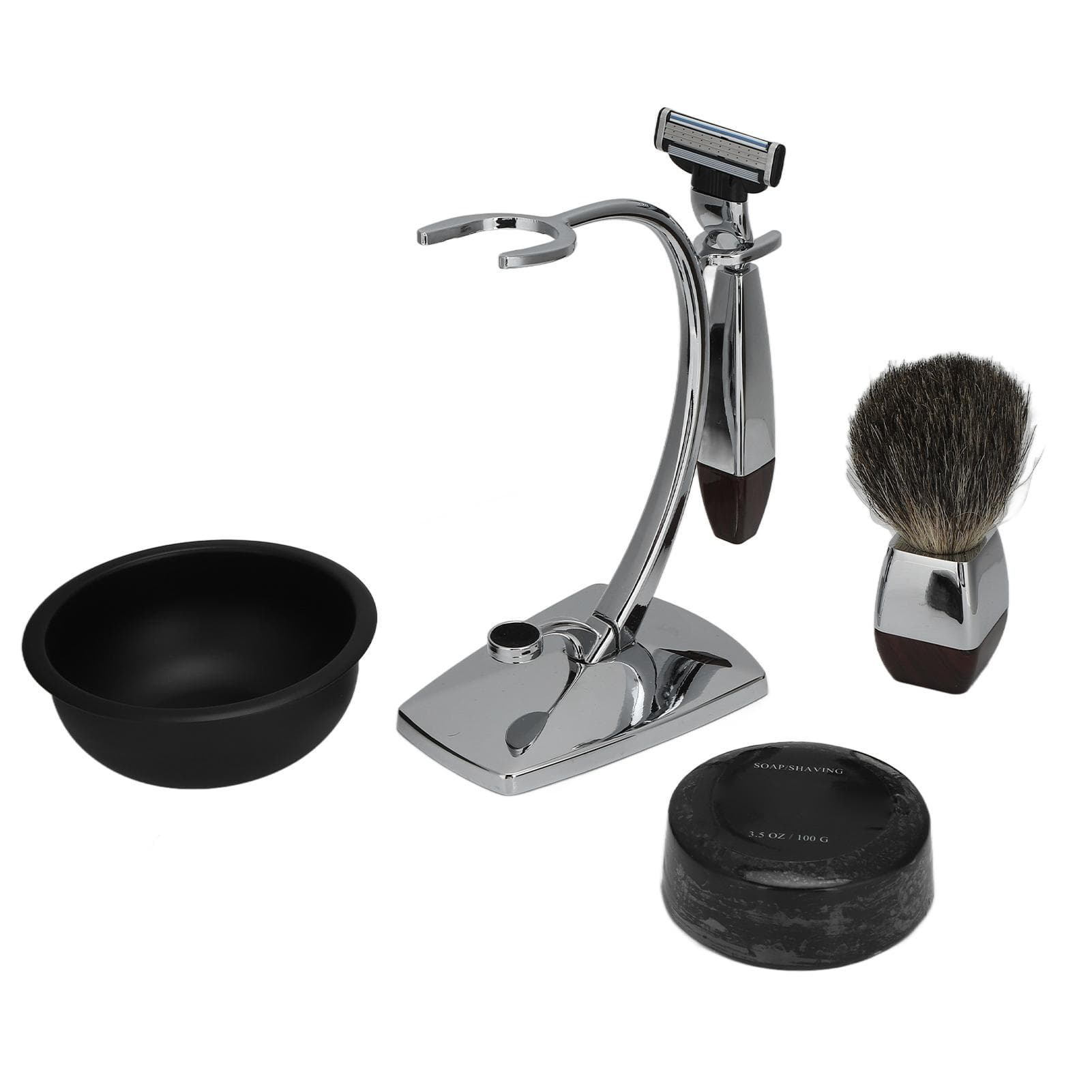 5PCSSet Manual Men Shaving Kit 100g Soap Razor Shave Brush Bowl Stand Holder