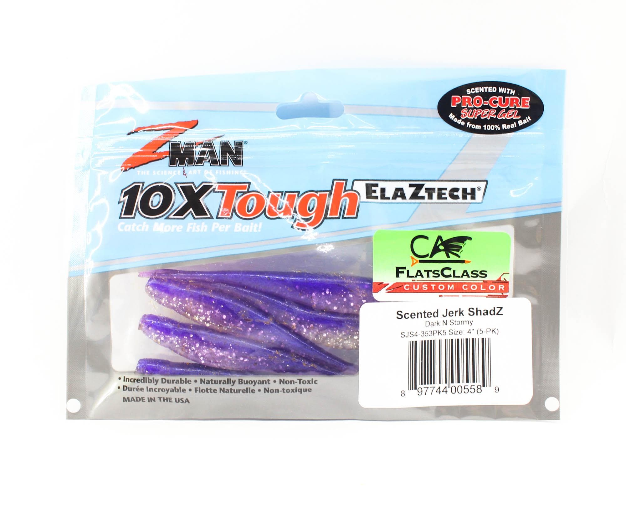 Zman Soft Lure Jerk ShadZ 4 Inch 5/Pack Dark N Stormy (5589)