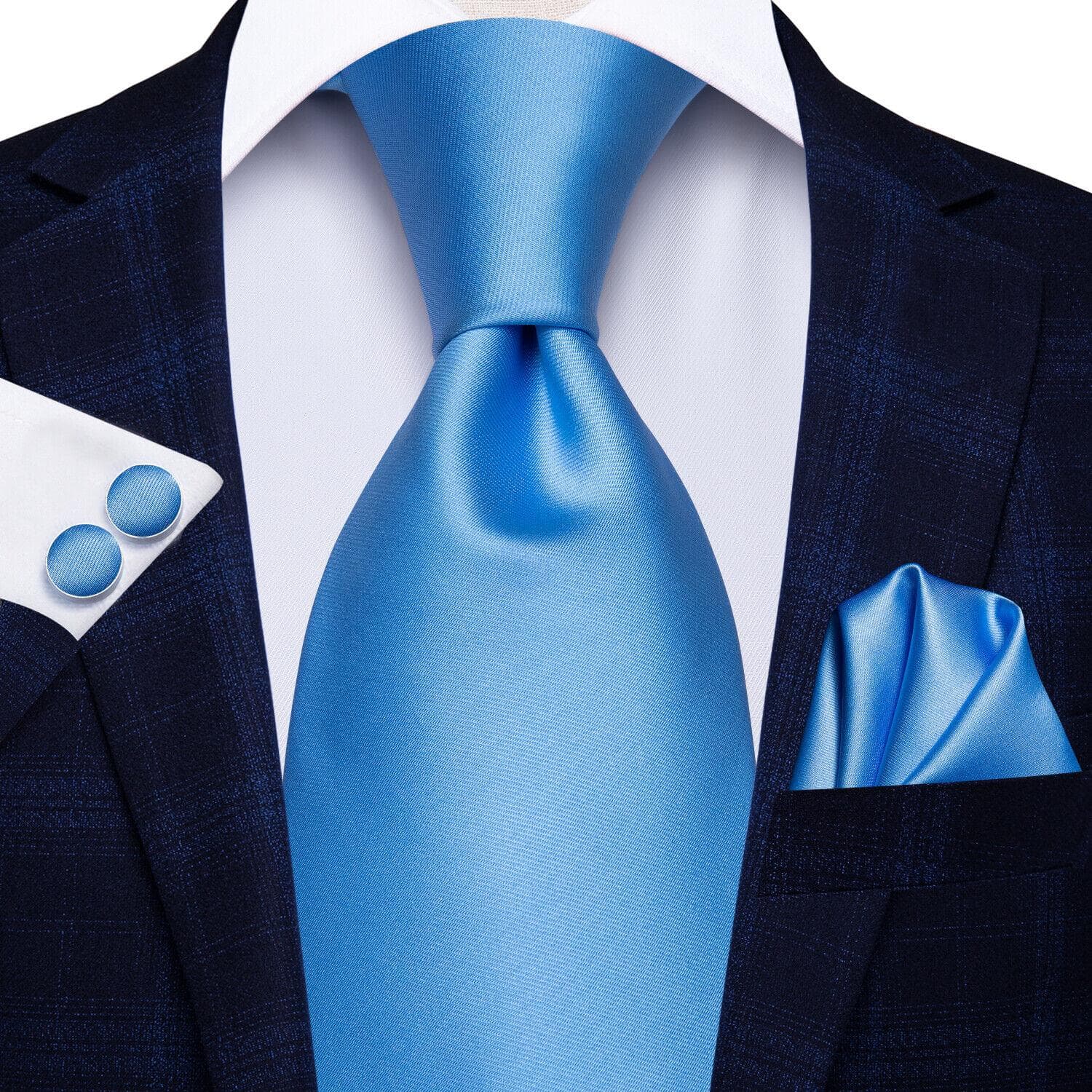Hi-Tie New Fashion Mens Tie Business Necktie Hanky Cufflinks Tie Set N-3141