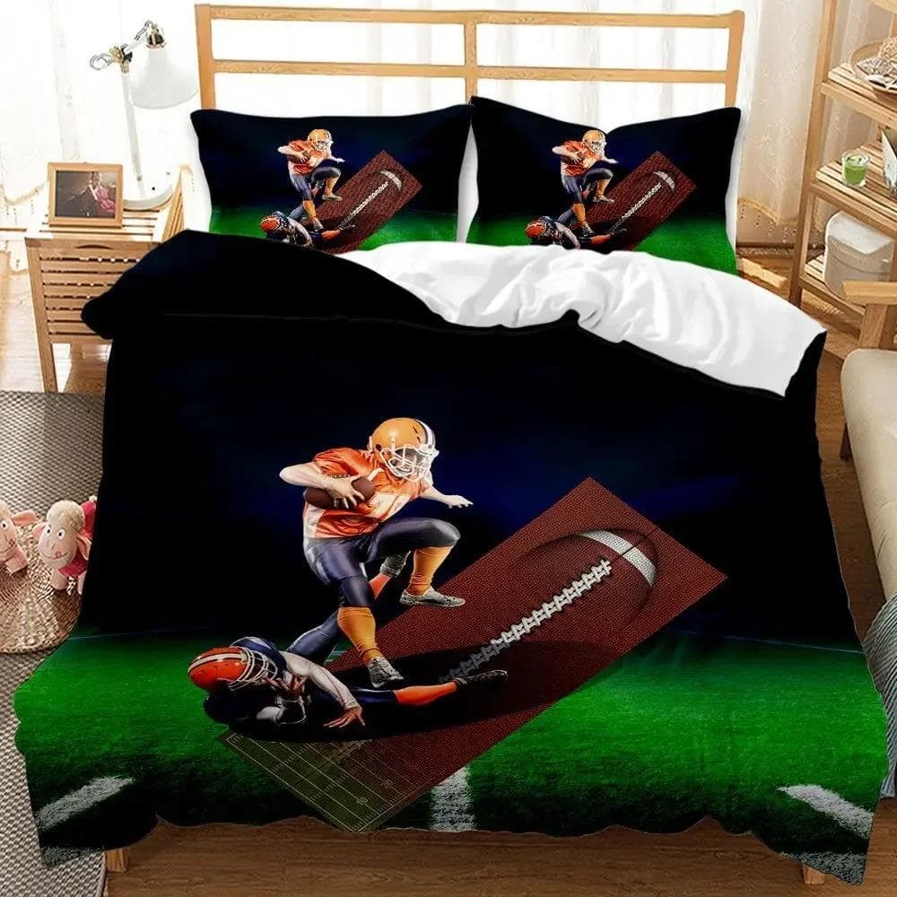 Sport Rugby 3D Print Comforter Bedding Set Cartoon Scenery Adult Europe Queen Twin Single Size Duvet Cover Set Pillowcase Luxury US Queen 228x228cm
