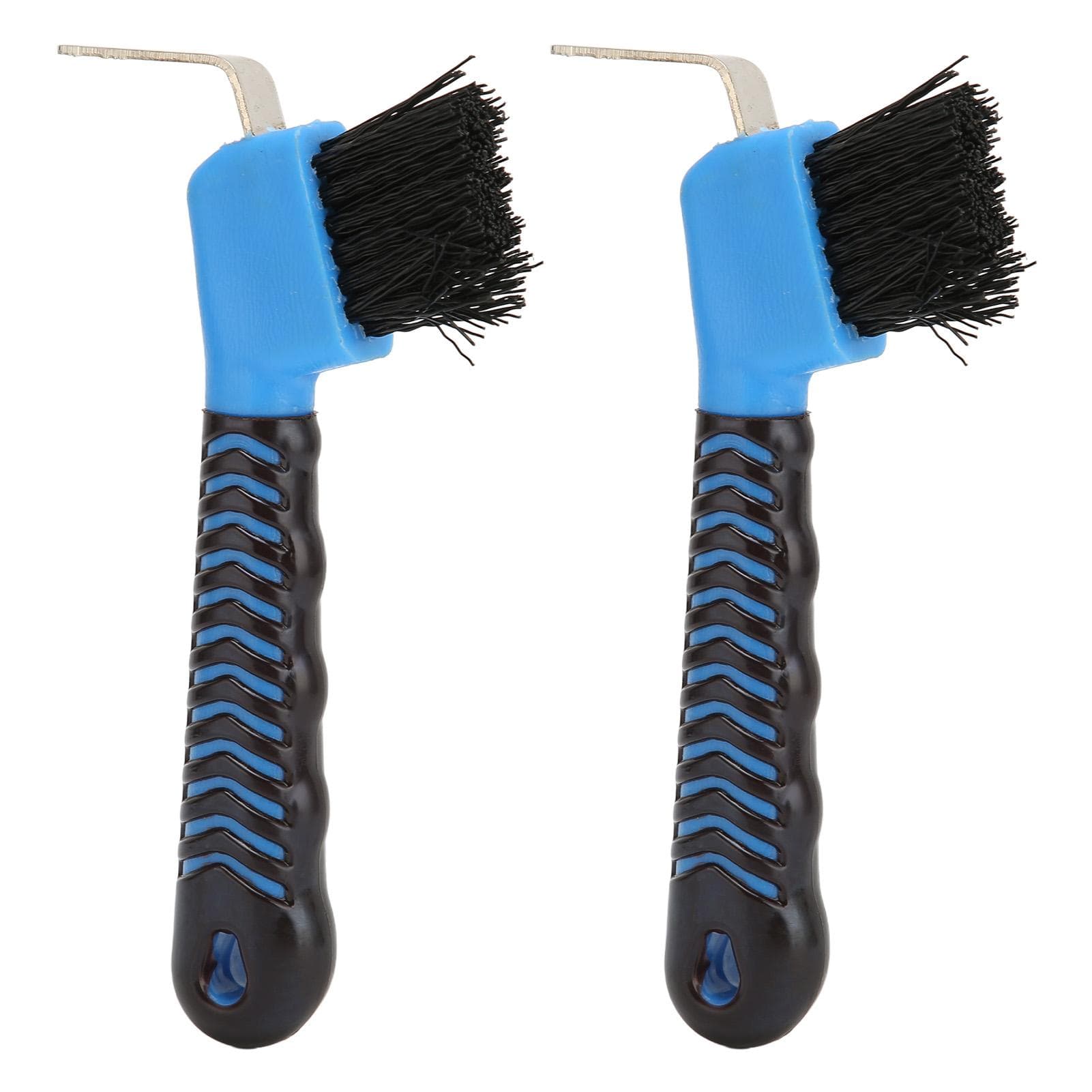 2Pcs Horse Hoof Pick Brushes Horse Hoof Cleaning Tool with Soft Touch Rubber Handle for Horse
