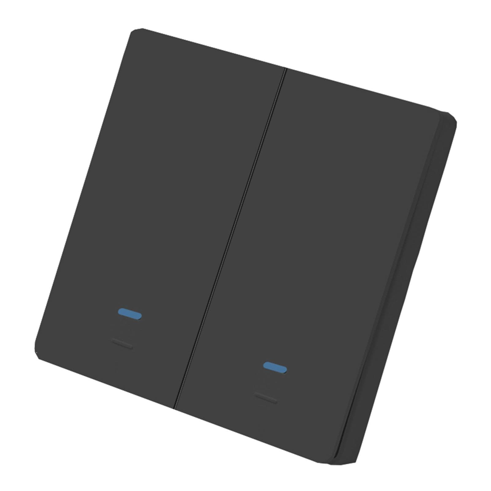 Wi-Fi Smart Switch Light Switch Push Button Voice Control, Remote Control, Touch Control Compatible 2 Gang black