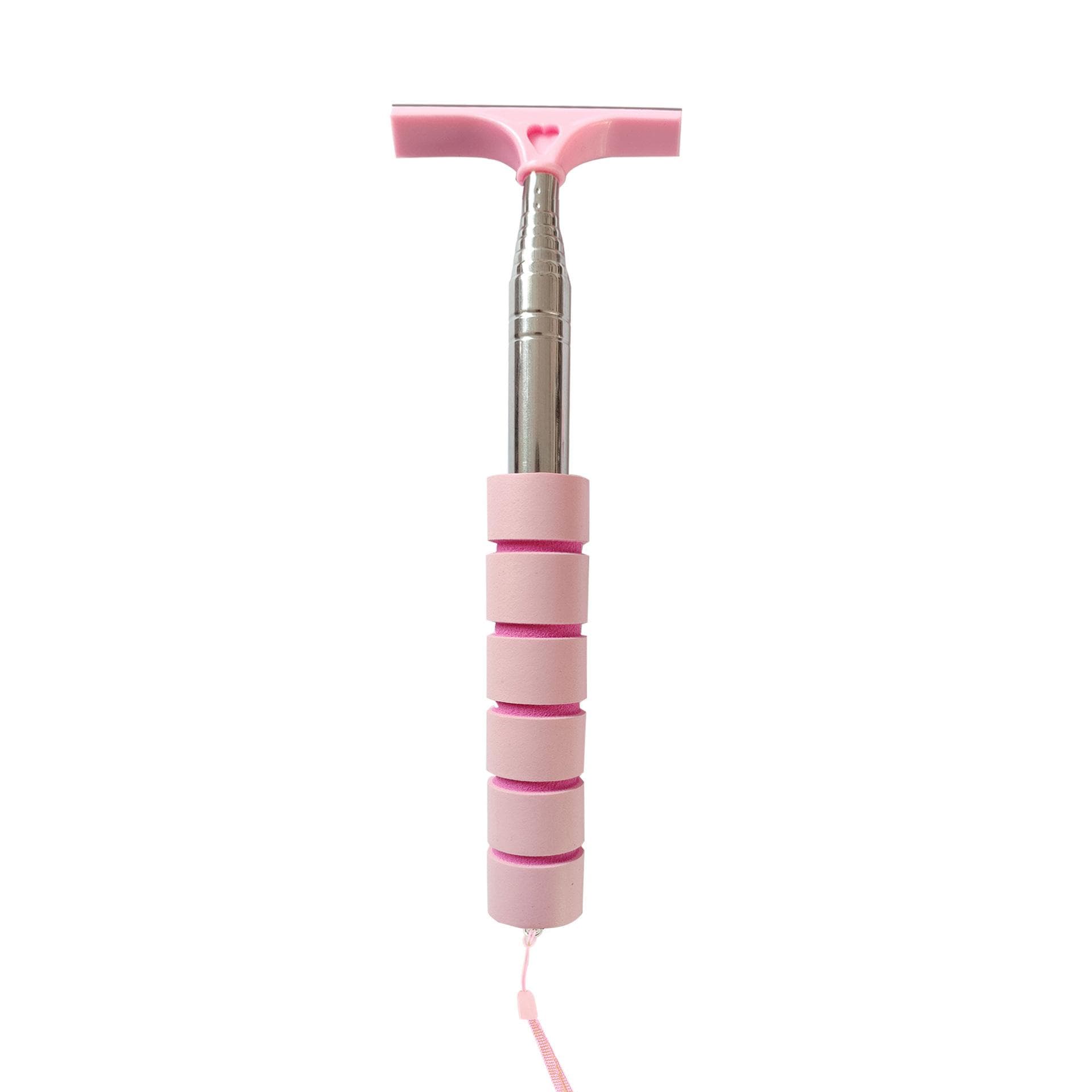 Car Rearview Mirror Wiper Telescopic Handle Car Rearview Mirror Wiper Durable Stainless Auto Glass Cleaning Tools Cleaning Brush pink