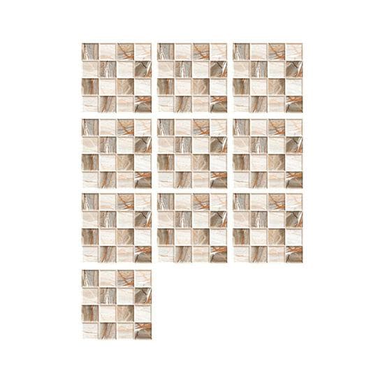 10Pcs Tile Wall Stickers Elegant Plaid Design Self-Adhesive Strong Stickness Heat Resistant Detachable Decoration Wall Stickers 10 pcs
