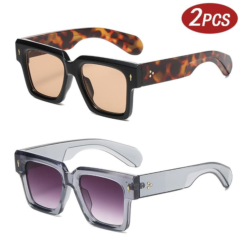 1/2pcs Luxury Brand Square Sunglasses Women Vintage Rivet Punk Sexy Ladies Eyeglasses UV400 Protection