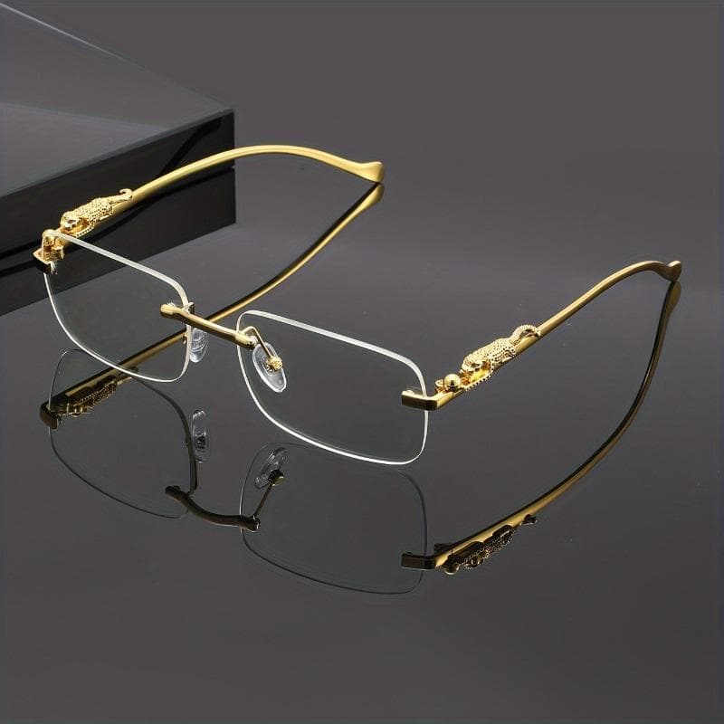 Leopard Print Frameless Square Glasses Stylish and Lightweight for Casual Wear