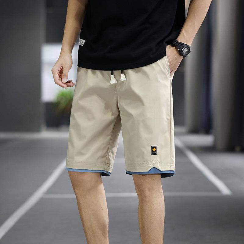 2023 Summer Men's Shorts Sports Five-Point Pants Loose Casual Beach Pants Solid Color Trend Outer Wear Large Size Shorts 8XL L khaki