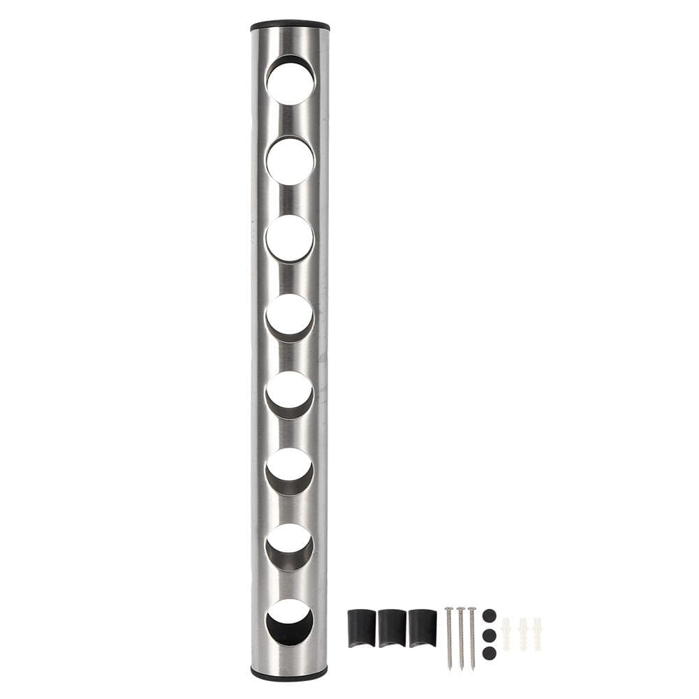 Stainless Steel Wall Mounted Vertical Red Wine Bottle Holder Rack for Household Bar SuppliesSilver