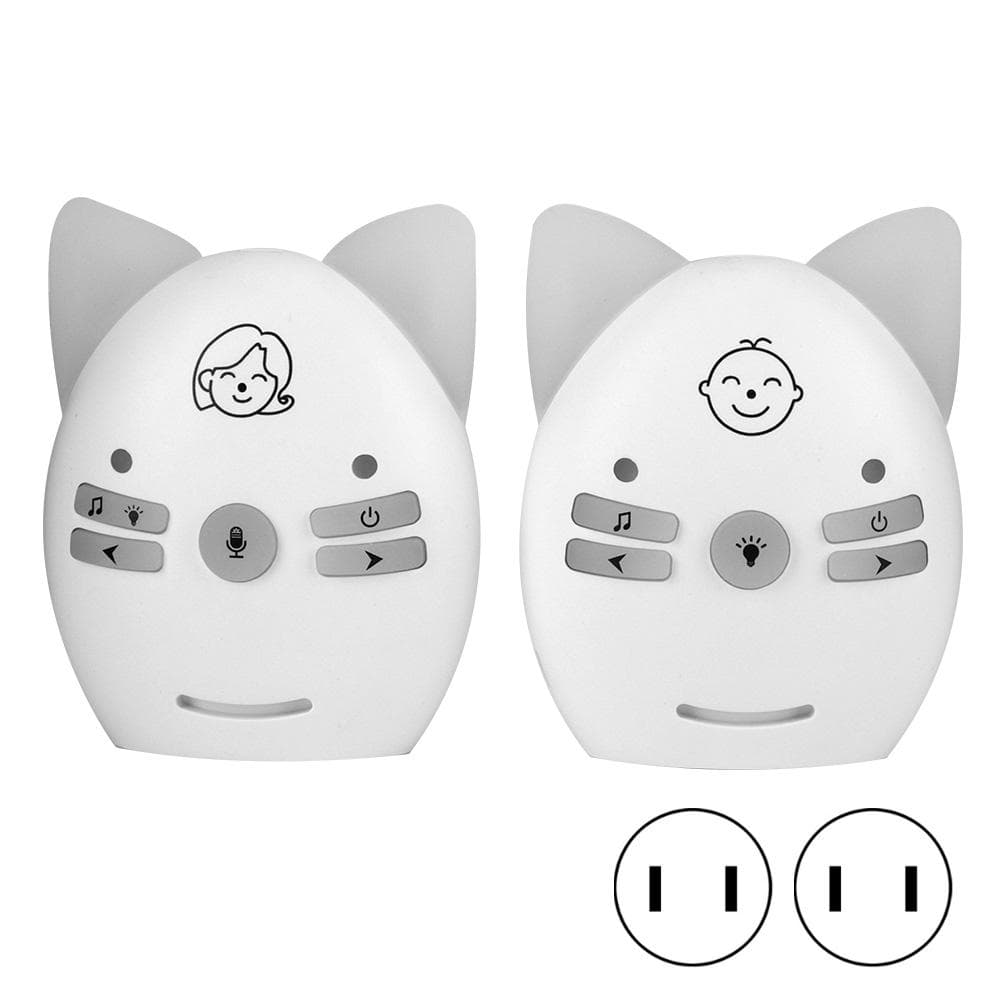 Audio Baby Monitor 2.4GHz Wireless Music 2 Way Voice Small Night Light Walkie Talkie 100?240VWhite white