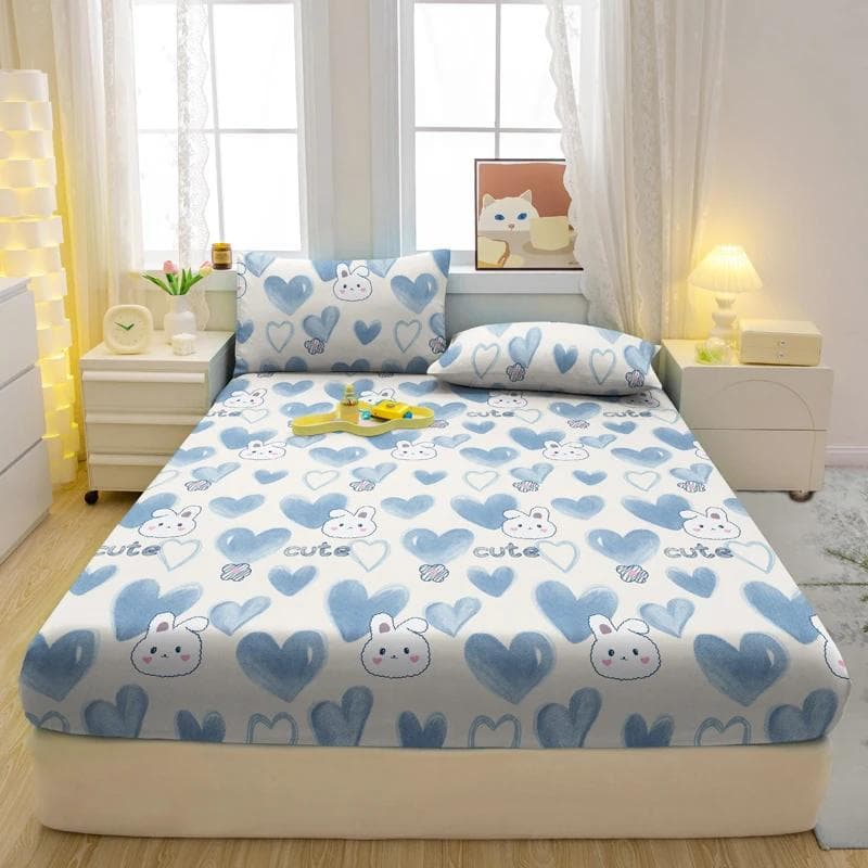 1 Cartoon Fun Animal Printed Matte Fitted Sheet, Bedroom Printed Bed Cover, Bedding (Excluding Pillowcases) 71x132cm