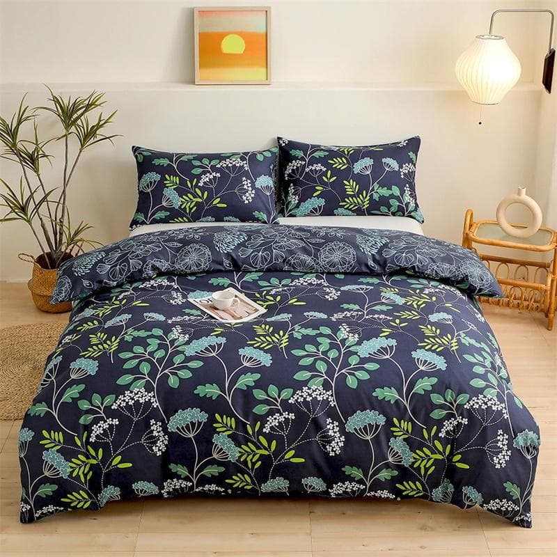 Floral Dinosaurs All Season Duvet Cover Bedding Comforter sets Soft Quilt Cover and Pillowcases Single/Double/Queen/King 135x200cm 2pcs