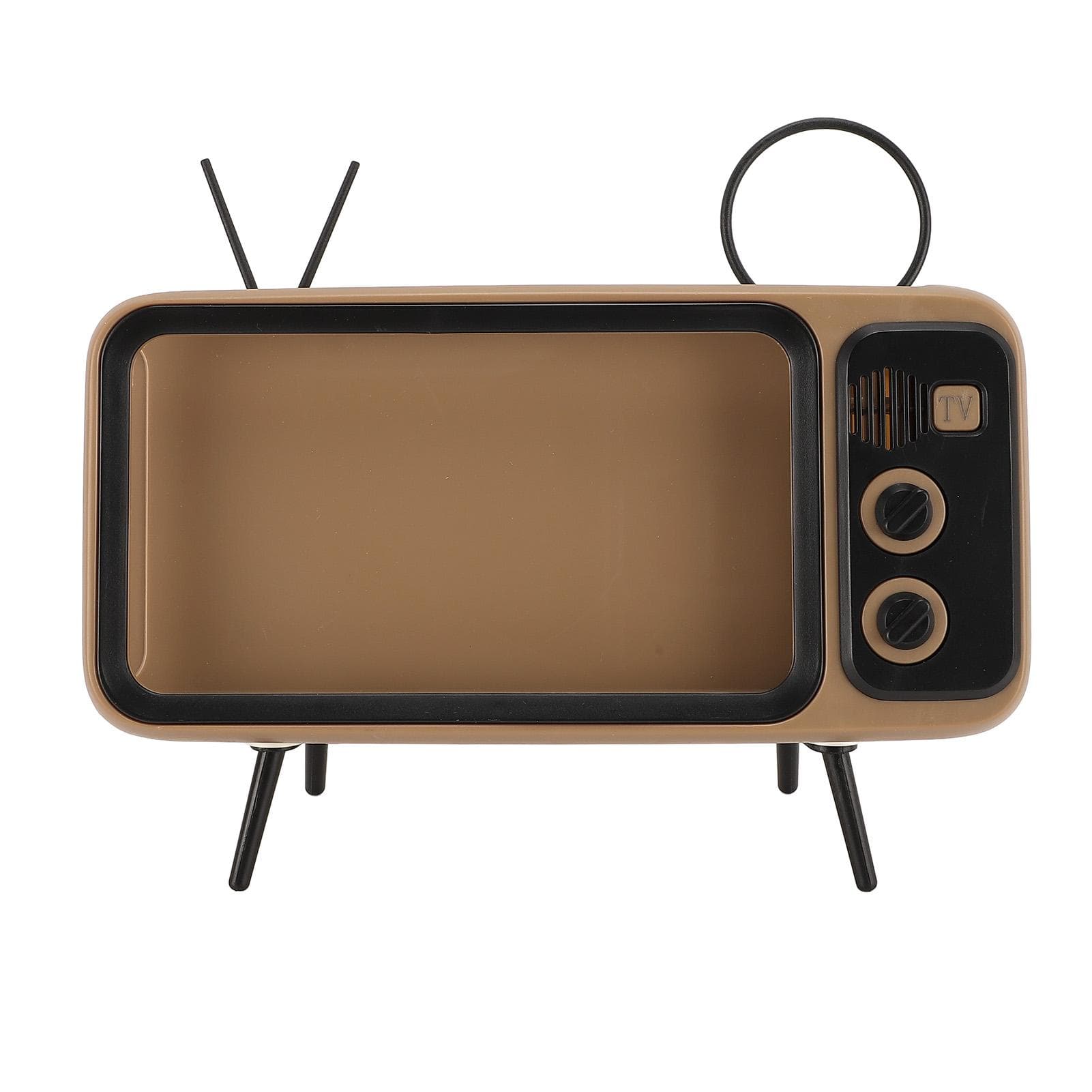 Retro TV Desktop Mobile Phone Holder ABS Cute Decorative Phone Stand for Study Living Room Office