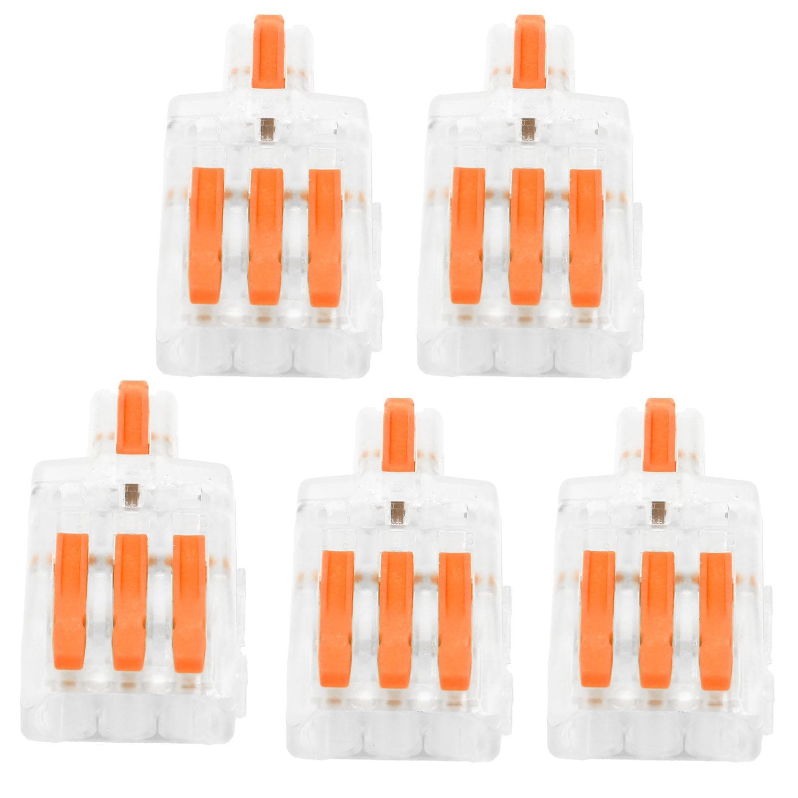 20Pcs SPL Wire Connector 1 in 3 out Press Type Splitter TType Conductor Terminal Block(Blue )
