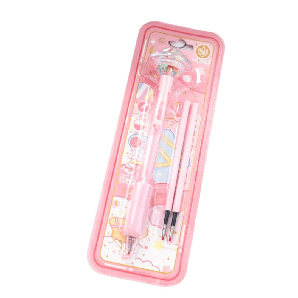 NBX 0.5mm Retractable Quick Dry Black Ink Fine Point Rolling Ball Gel Pen with 2 Refills for pink