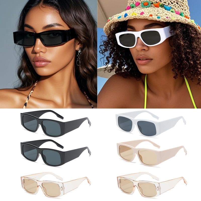 1/6pcs Retro Small Frame Rectangle Sunglasses Trendy Fashion Brand Sun Glasses for Women Outdoor Travel