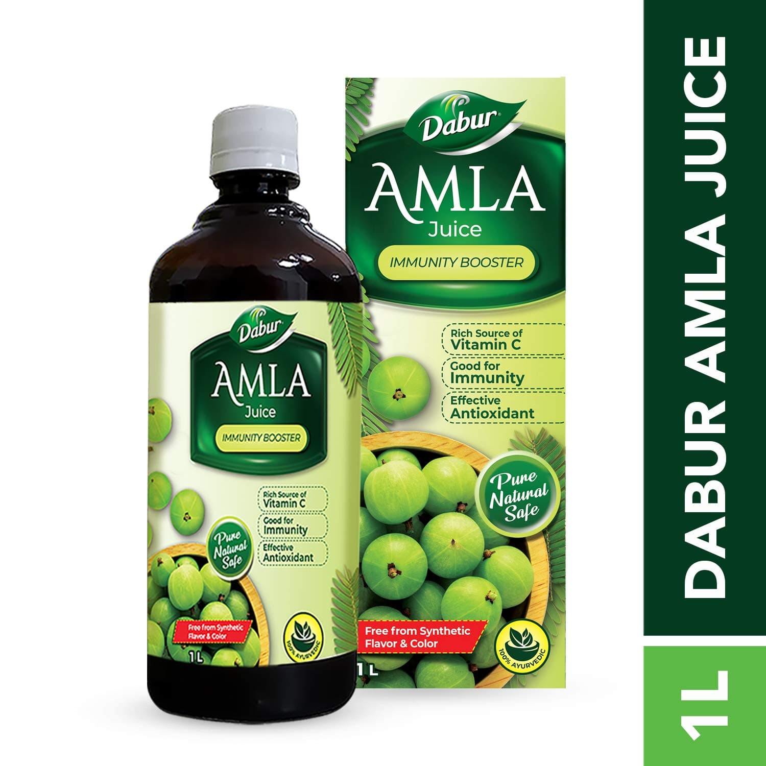 Dabur Amla Juice: Rich Source of Vitamin C and Antioxidants for Immunity boosting |Pure, Natural and 100% Ayurvedic Juice -1L