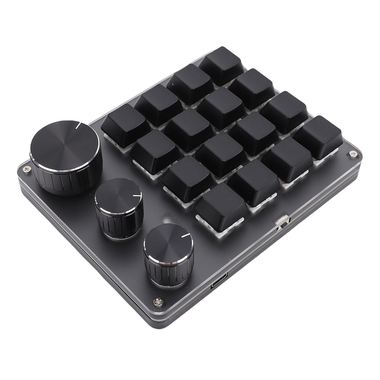 Custom Keypad Macro Pad Programmable 16 Key Wired Small Mechanical Gaming Keyboard for Copying black