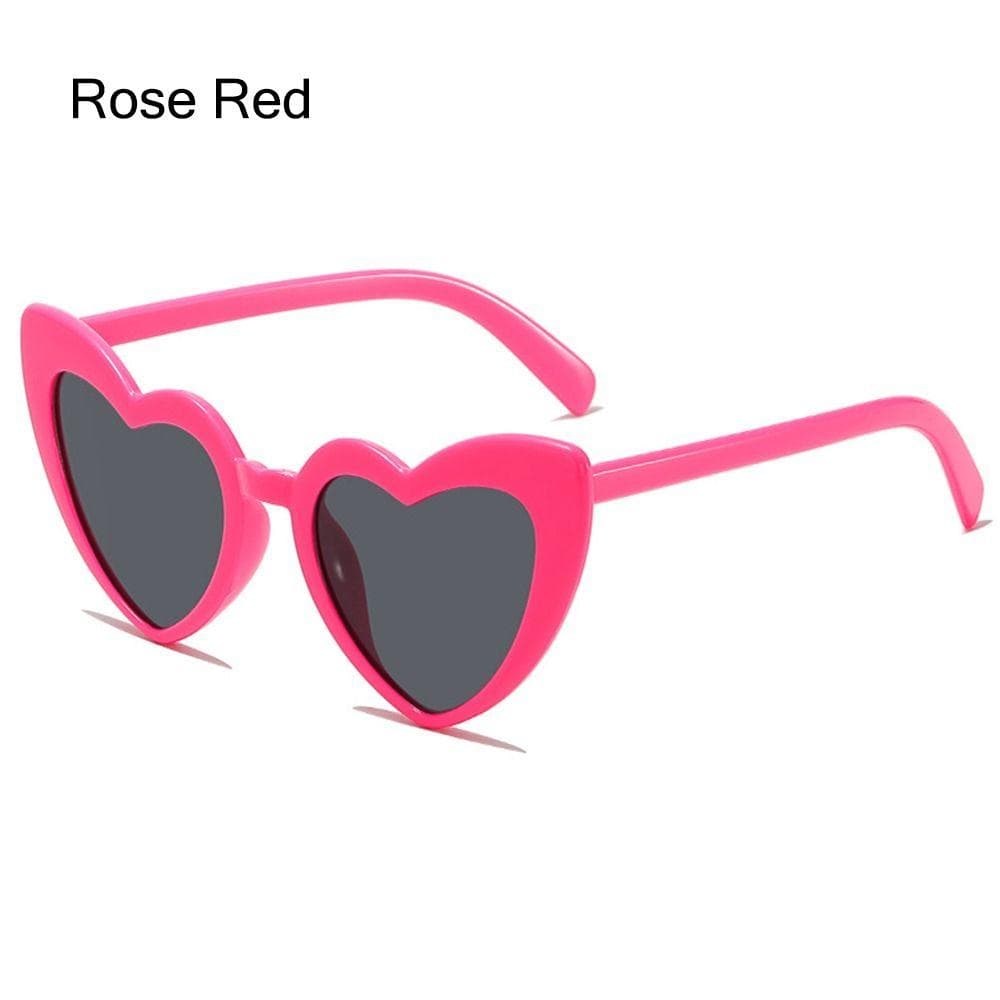 Heart-shaped Sunglasses Sun-Protective Rhinestone Decor Hip Hop Party Glasses Travel Accessories Eyewear