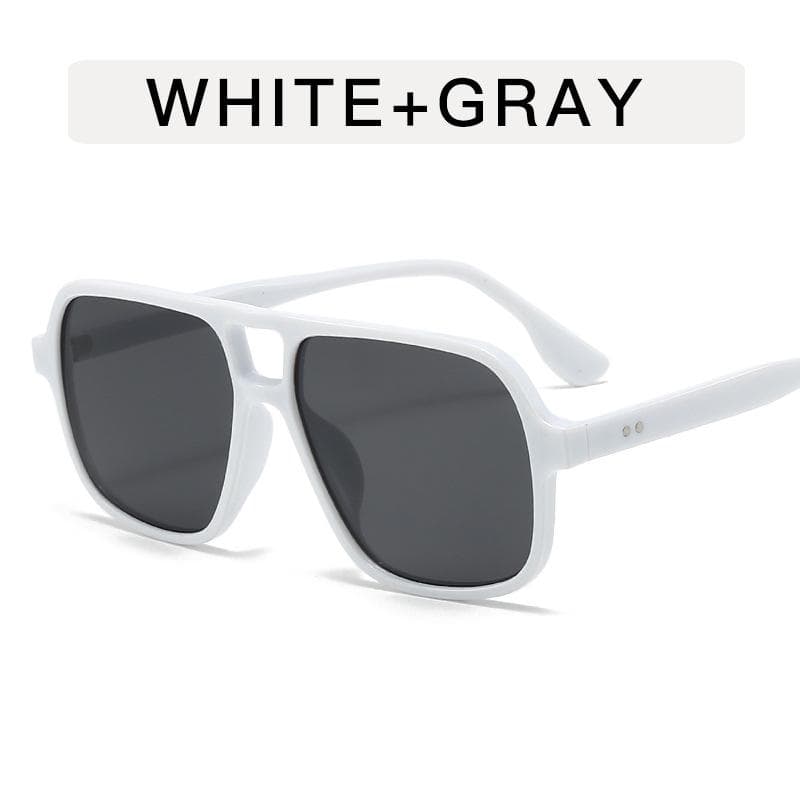 Y2K Vintage Double Bridge Square Pilot Sunglasses Oversized Big Frame Luxury Designer Shade for Women Men Punk