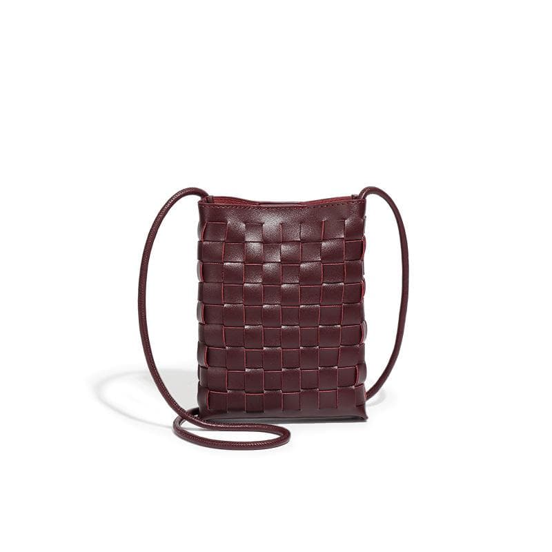 Retro and Fashionable Hand-woven Mobile Phone Bag, Simple and Versatile In Europe and America, Single-shoulder and Cross-shoulder