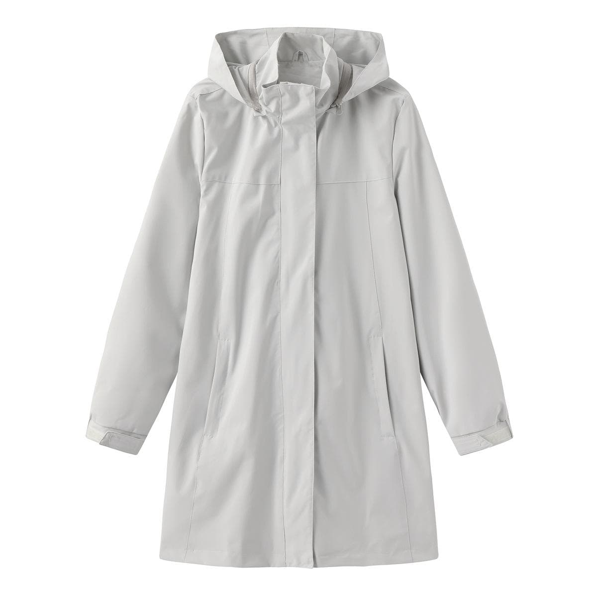Spring and Autumn Removable Hood Water-repellent Windbreaker Women's Solid Color Long-sleeved Thin Coat 3XL