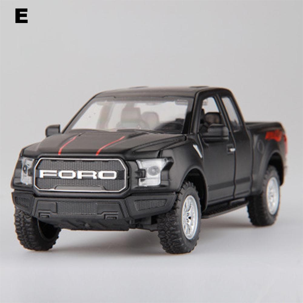 1/32 F150 Alloy Car Model Simulation Raptor Pickup Car Sound and Light Door black