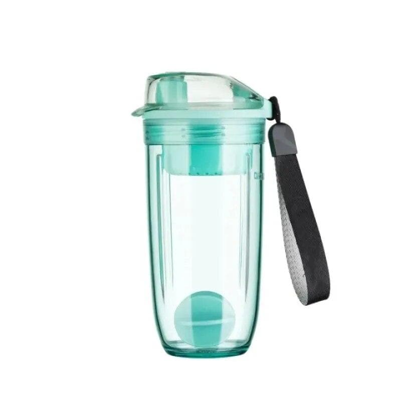 400ml Sport Shaker Bottle Plastic Water Bottle with Whisk Ball Lid Tea Filter Protein Shaking Cup BPA Free Leak Proof Durable 400ml green