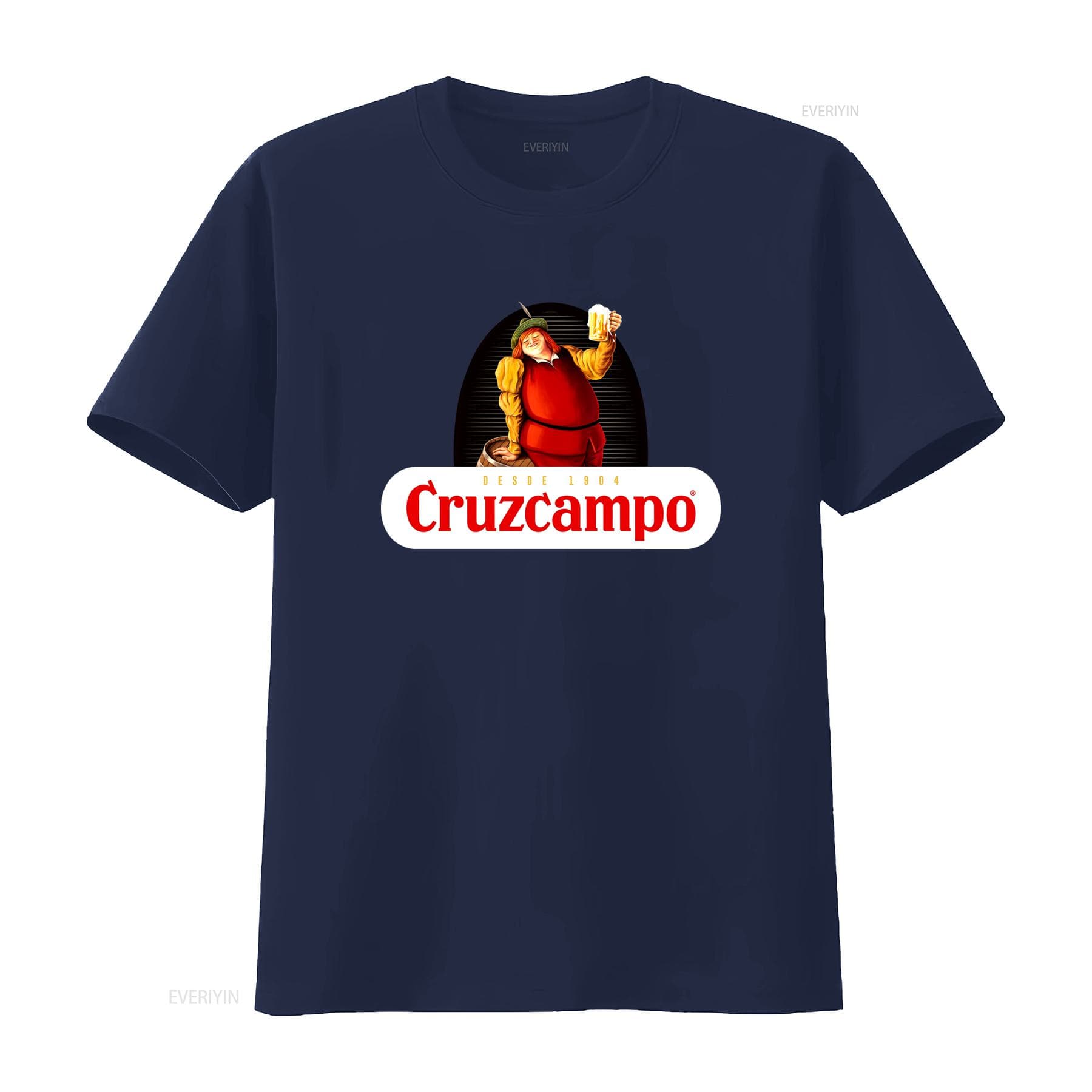 Cruzcampo Vintage Beer Lover T Shirt Classic Cotton for Perfect Christmas  vintage Washed Top For Everyday Wear homme Versatile L