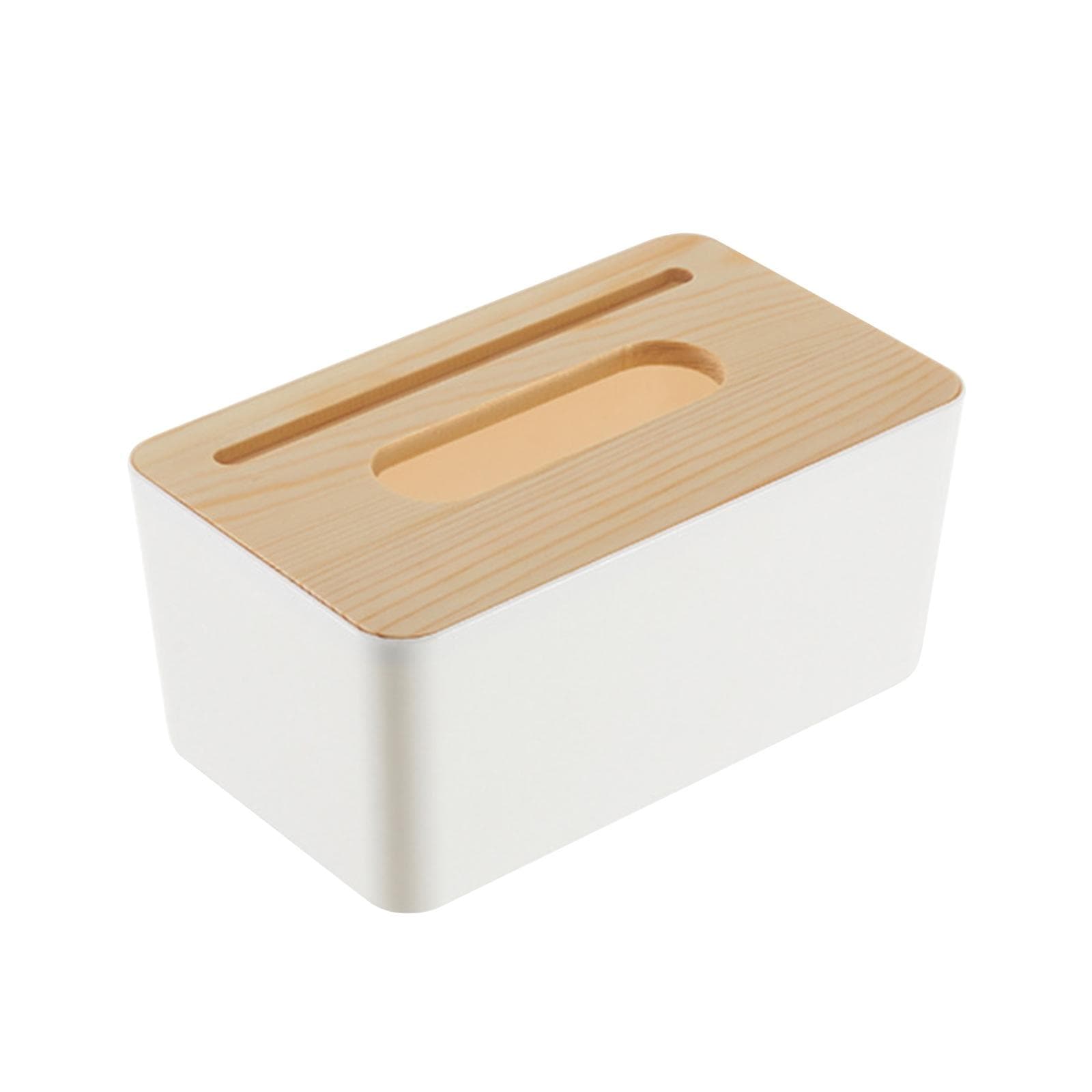 Paper Towel Dispenser Wood Tissue Box Cover Holder Countertops Bathroom Toilet Tissue Box Home type 3 Rectangle