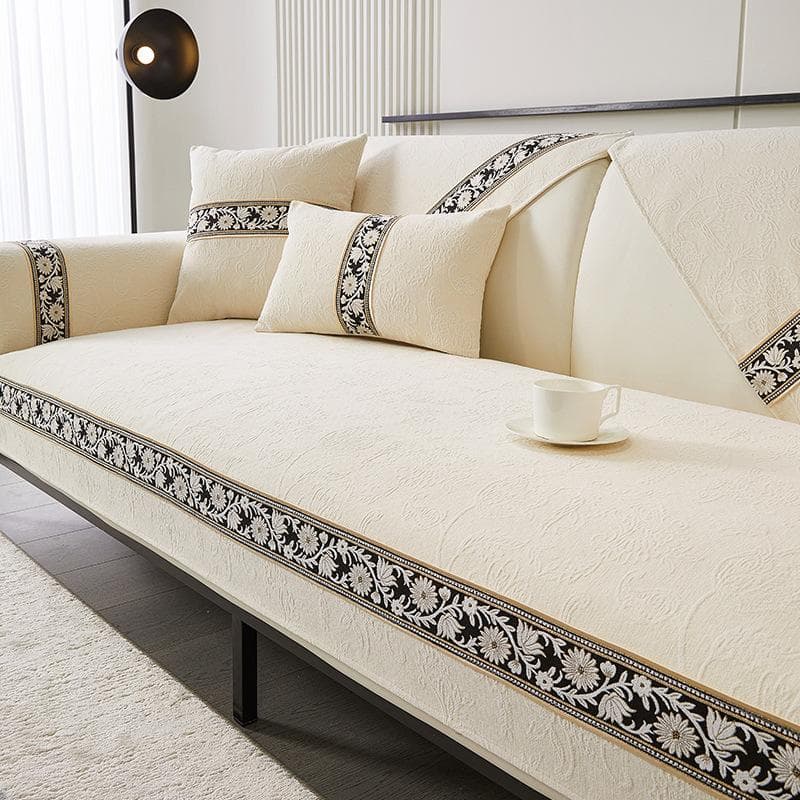 Chenille Jacquard L Shape Sofa Covers Universal Couch Cover Sofas Living Room Seat Cushion Backrest Cloth Towel Embroidery Edge 110x240cm 1pcs