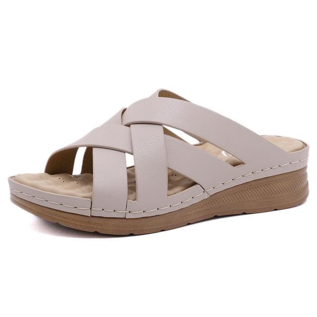 Fashion Womens Shoes European Retro Women Sandles Platform Shoes for Women Female Shoes 37 apricot