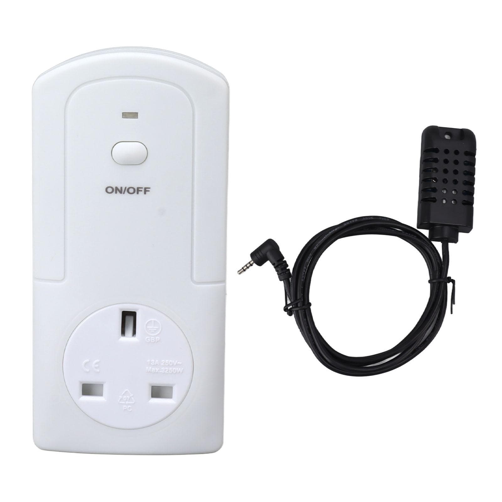 Wireless Wifi Plug in Thermostat Outlet Temperature Controller Heating Cooling Temp Sensor
