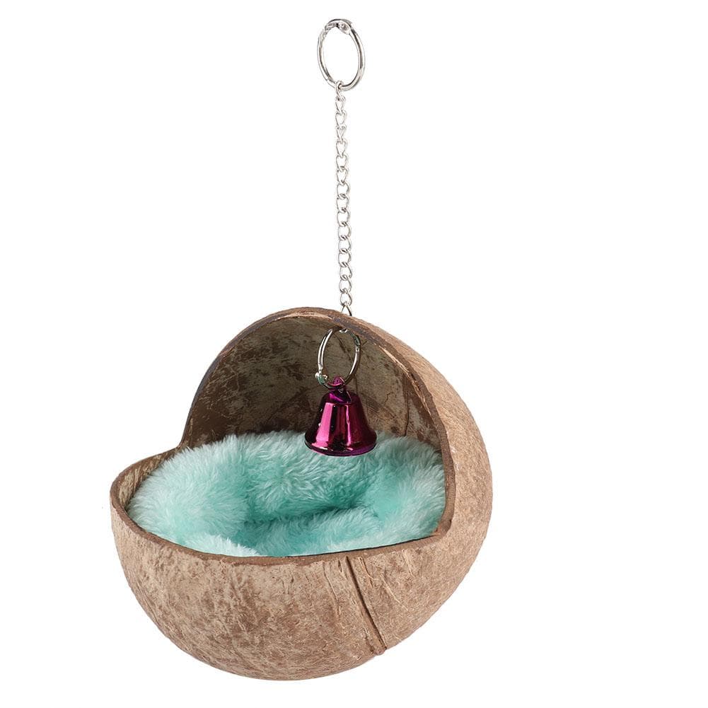 Natural Coconut Husk Bird Breeding Nest Bed Cage Hatching Nest with Mat