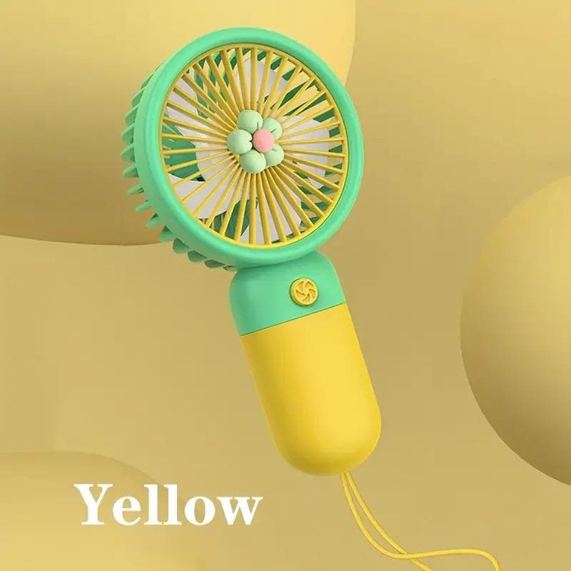 New USB Mini Wind Power Handheld Fan Convenient And Ultra-quiet Fan High Quality Portable Student Office Cute Small Cooling Fans yellow