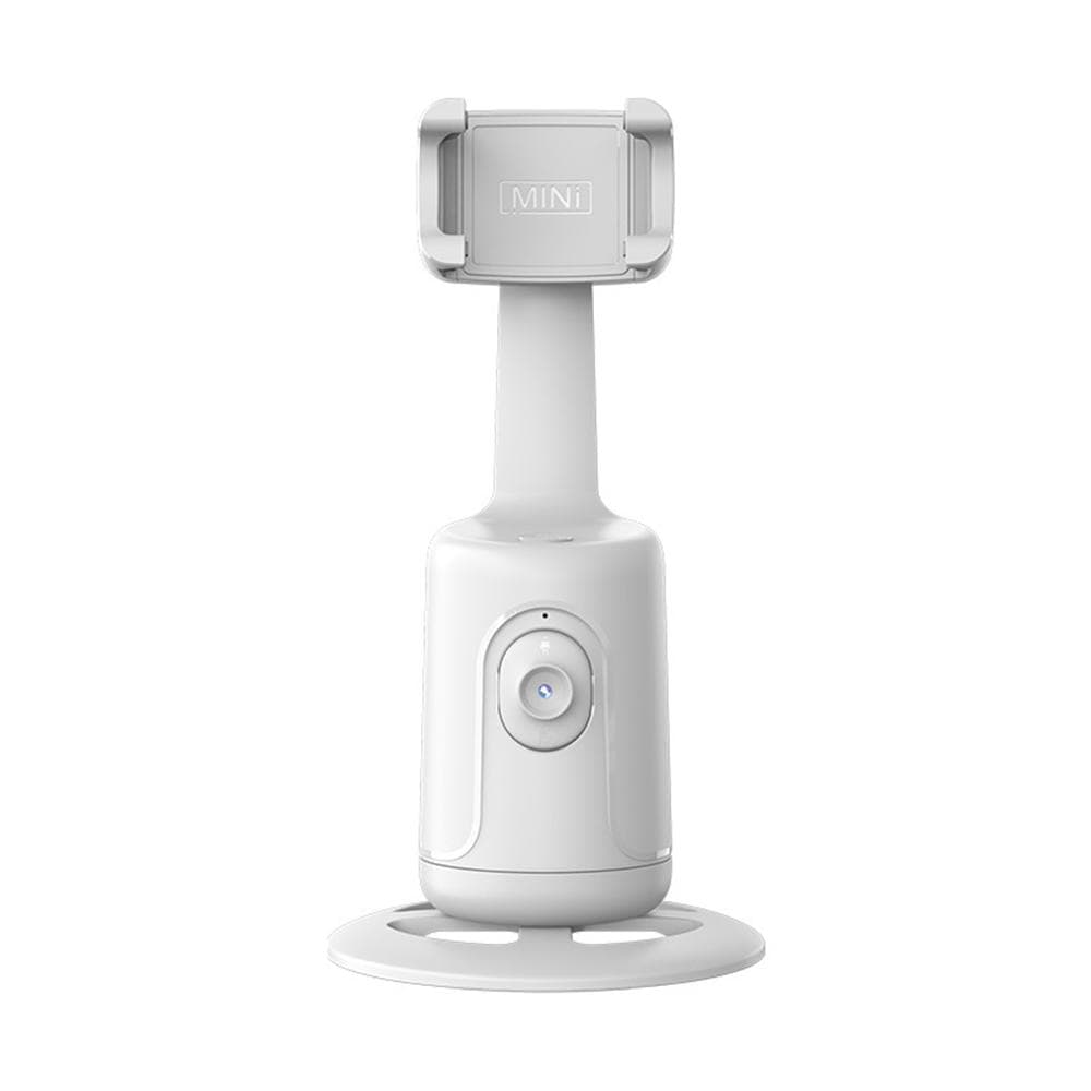 Smart 360 degrees Auto Face Tracking Gimbal Desktop Selfie Stabilizer Robot Cameraman with Adjustable Lens white