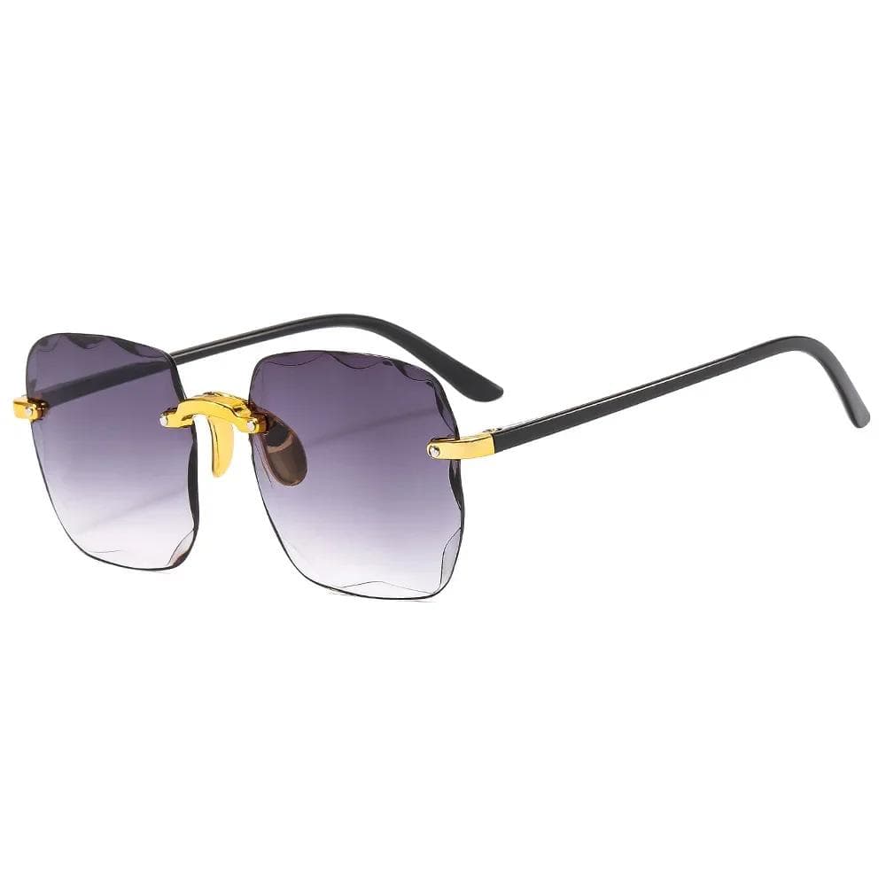 Large Frame Square Sunglasses Rimless UV Protection Fashion Gradient Two-color Eyewear Women Sunglasses