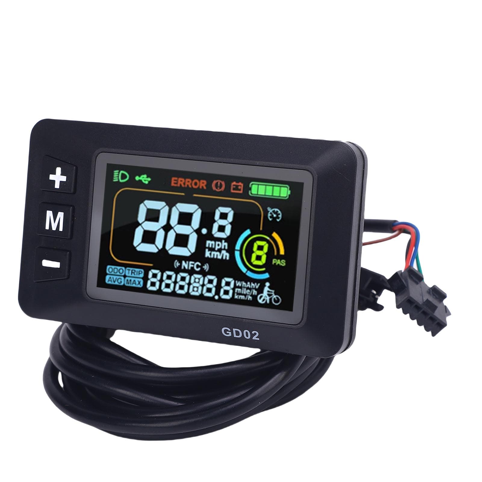 Electric Scooter Display Panel Rain Proof Backlit LCD Color Display Meter with SM Connector for