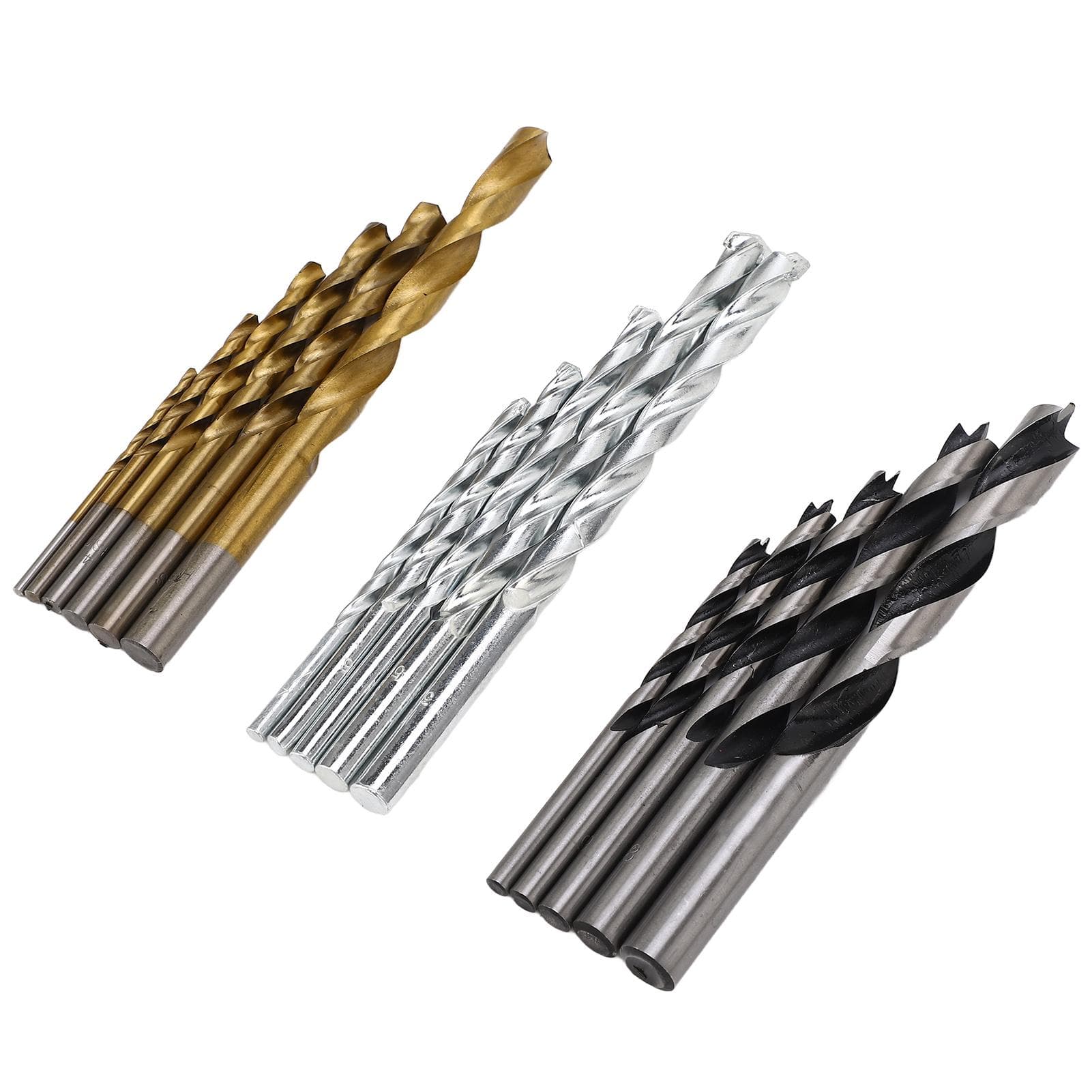 16PCS Twist Drill Bit Set High Speed Steel Straight Shank Twist Drill for Wood Plastic