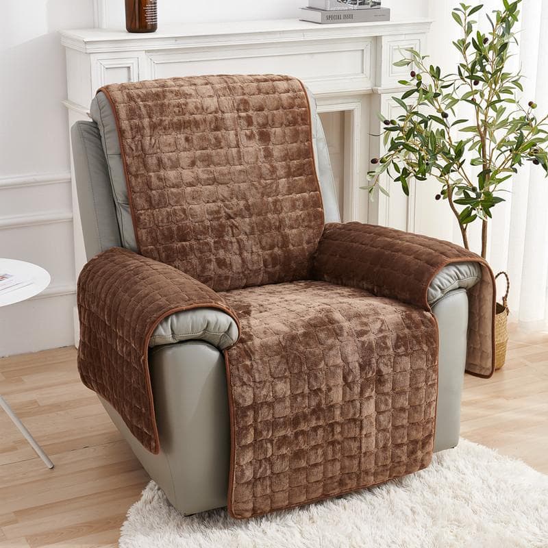 Thicken Jacquard Recliner Sofa Covers for Living Room Leaves Printed Pet Kids Sofa Mat Non-Slip Armchair Slipcovers Protector 1 Seat (53x190cm) coffee