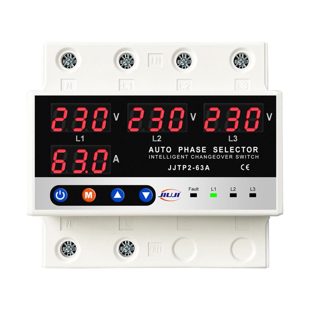 Multifunctional Microcontroller Based 3P Protector Digital Voltage Current Display Adjustable multicolour