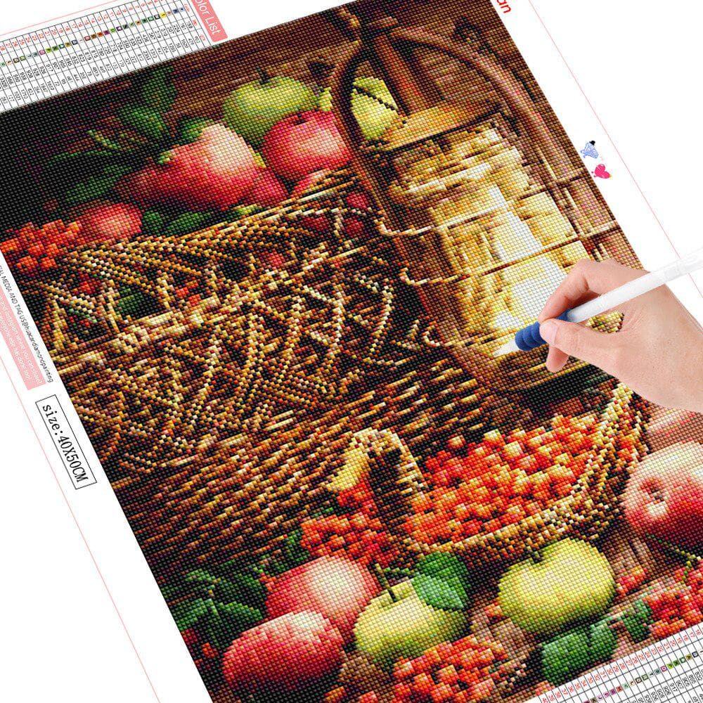 Diamond Painting Full Round Kit Fruit Home Decoration Display Embroidery Handicraft Apple Wall Art 20X30CM