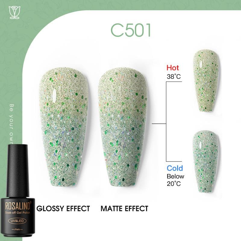 ROSALIND Nail Gel Polish Semi Permanent Varnish Hybrid UV Gel Polish Soak Off Nail Art Gel Top Base Coat Matt Top For Manicure Nail Art RA-C501