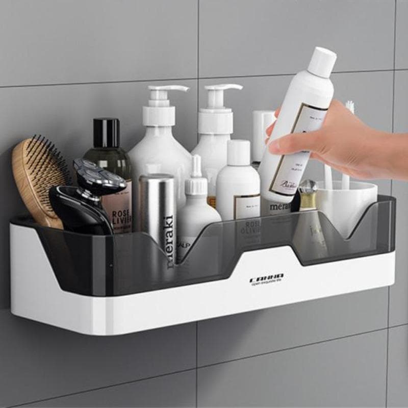 Bathroom Shelf WC Shampoo Holder Shower Shelves Wall Mount Kitchen Storage Basket Cosmetic Rack Home Organizer Bath Accessories grey