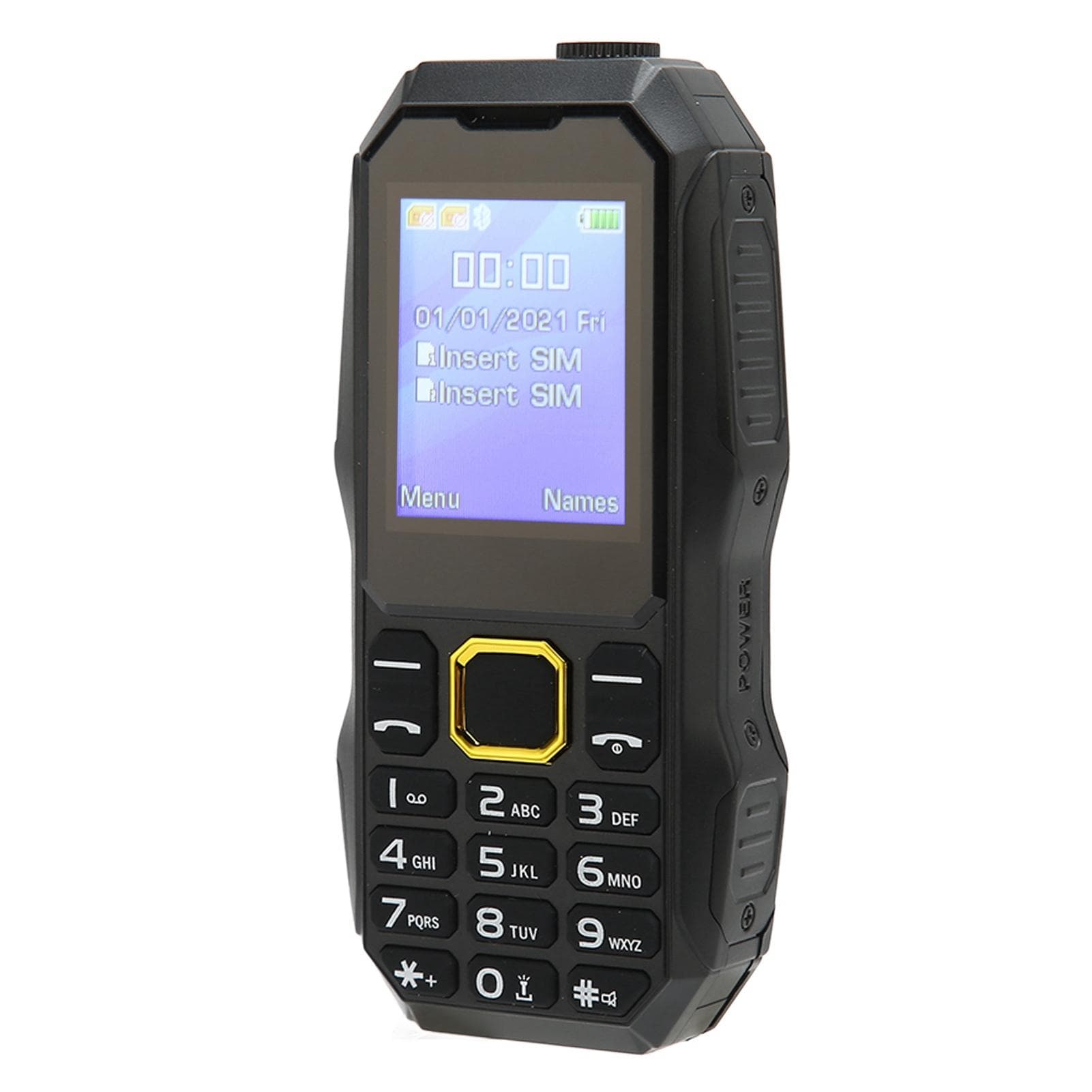 Elderly Mobile Phone 1.8in LCD Large Buttons Dual Card Dual Standby Seniors Phone with 5800mAh black
