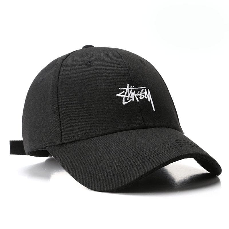 Stussy Personalized Letter Embroidery Baseball Cap For Men And Women black