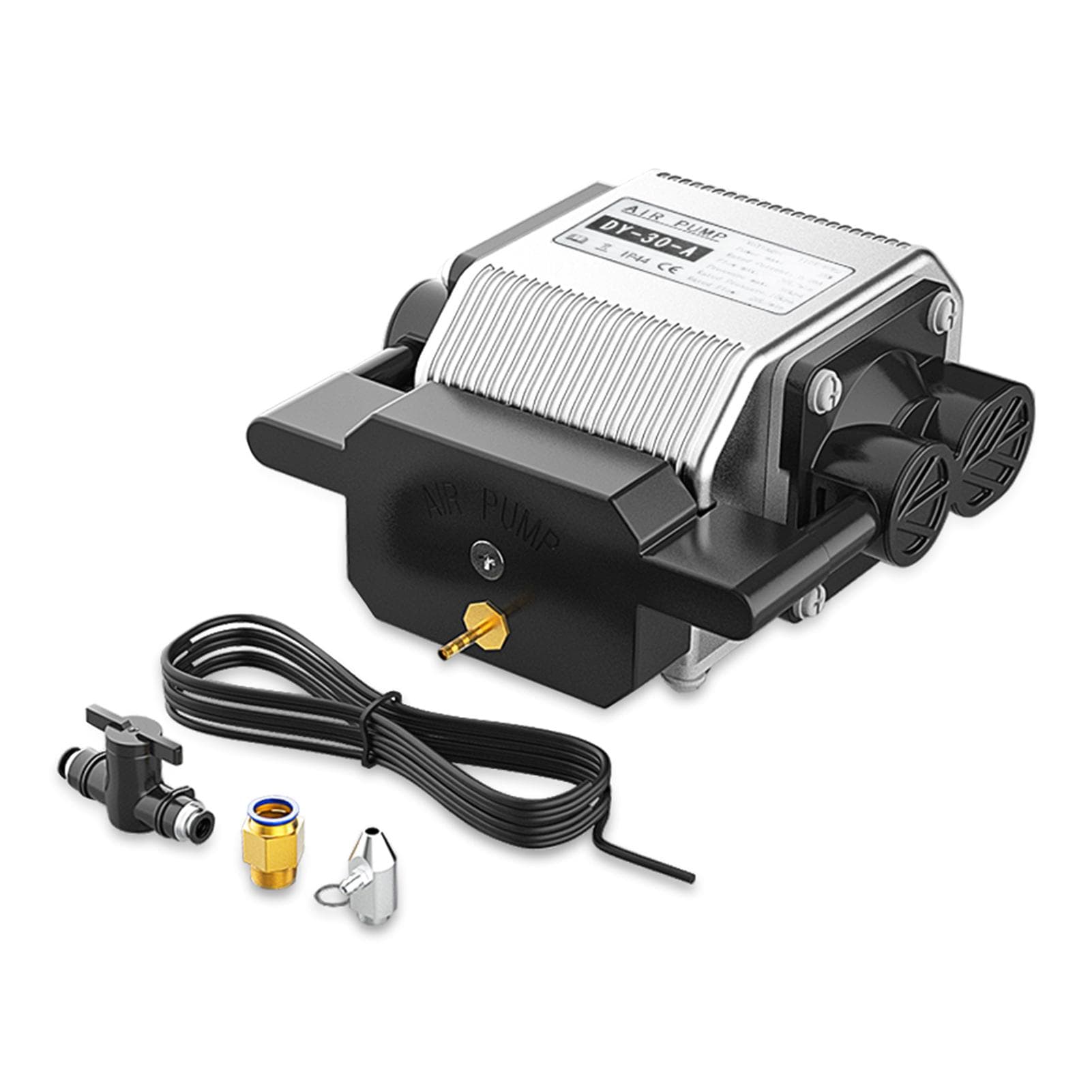 LONGER Air Assist Kit for RAY5 20W 30LMin Large Airflow 0.03MPa Low Noise Air Assist Pump for CNC EU-10 black